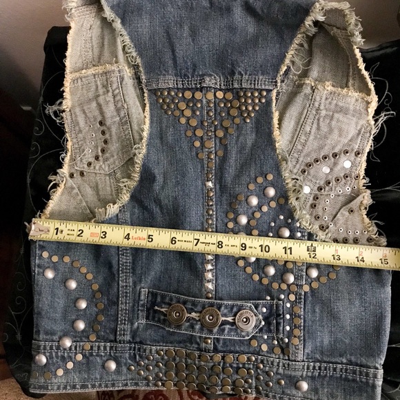 Boho Studded Denim Vest Rock ‘n’ Roll - Picture 8 of 8